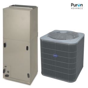 Carrier® Comfort™ 1.5 Ton 15 SEER2 (Rated 16 SEER) 1 Stage AC Only or Electric Heat| R-454B|w/FJ5 VS Air Handler 17.5"W| 26SCA518 FJ5ANXB24L