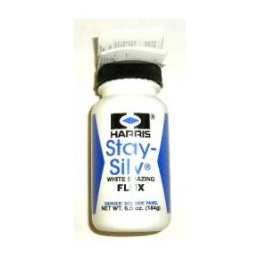 J.W. Harris Stay-Silv | White Flux | Use Stay-Silv White Brazing Flux normal heat. For use with silver brazing alloys on all metals other than aluminum | magnesium | or titanium | 7 Oz Bottle With Brush Cap Dispenser | 40022