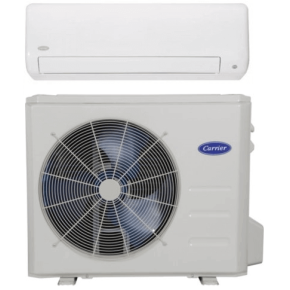Carrier® 2.5 ton 22 SEER2 30000 BTU 1 Zone Ductless Heat Pump System| 208/230V| w/High Wall Mount Air Handler| Wireless Remote Included| 37MHRAQ30AA3 45MHHAQ30XC3