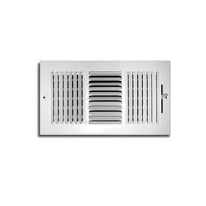GUNDER 8x6 Ceiling/Sidewall Stamped Face Three Way Register | Color: White | 1.32 Lbs | 3SW0806