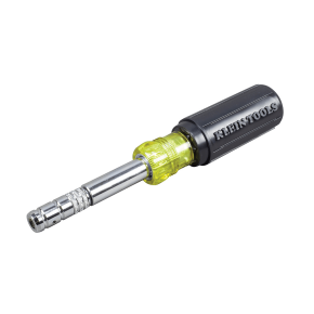 KLEIN 8-in-1 Slide Drive Screwdriver/Nut Driver | Patented head slides back and forth to switch from 1/4-Inch to 5/16-Inch magnetic hex-head to screwdriver | Thumb nut locks tip setting | Features a specialty bit for installation/removal of common TR-4 Sc