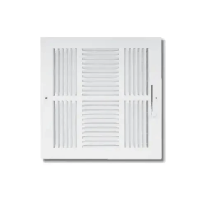 GUNDER 6x6 Ceiling/Sidewall Stamped Face Four Way Register | Color: White | 1.9 Lbs | 4SW0606