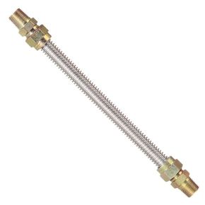 Cambridge 5/8 in. x 1/2 x 1/2 x 36 in. Stainless Gas Connector w/Shut-Off | C-GC-581212MF-36V