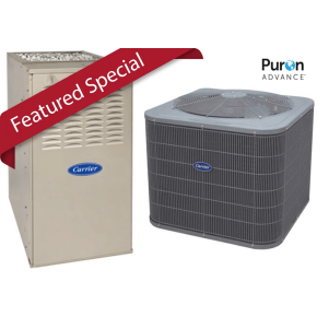 Carrier® Comfort™ 1.5 Ton 15 SEER2 1 Stage AC| R-454B|System Rated 16 SEER|w/58SC 70K 80% Gas Furnace 17.5"W|Multi-Position| 58SC0B070M17--12 26SCA518 CVAMA3117XMA