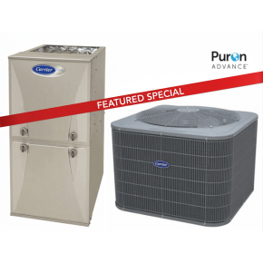 Carrier® Comfort™ 15 SEER2 3.5 Ton 1 Stage AC| R-454B|w/Multi-Position 59TP7 100K 2 Stg. 96% Gas Furnace 17.5"W Coil| 59TP7A100V21--20 CVAMA4921XMA 26SCA542