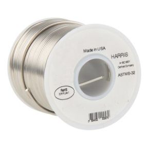 J.W. Harris 40/60 Common Lead-bearing Solder | Tin-lead solders can be used to join copper and most copper alloys | lead | nickel alloys and steel | Lead-bearing solders are not to be used in potable water systems | 1/8 in. | 1 Lb Spool | 406061
