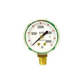 Uniweld 1-1/2 in. Green Cased Welding Gauge 0-4000 PSI (G56D)