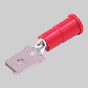 DEVCO Electrical Solderless Terminal Insulated Male Slip-On | 1/4 in. Spade | 22 Per Pack | wire range 16-14 | 6219