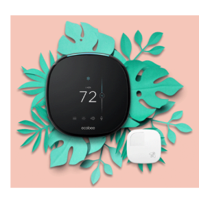 Ecobee Voice Enabled WiFi Programmable Thermostat | 2H 2C | Voice Activation Sensor Included | Listens & Answers Back | Comes with Amazon Alexa Voice Service built inside (EB-STATE5P-01)