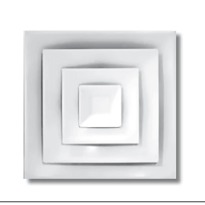 GUNDER 24x24 Fixed Pattern T-Bar Diffuser With 8 in. Duct Collar | Non-Insulated Back | Color: White | 9.47 Lbs | TB3SD-08