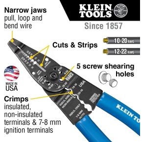 KLEIN Long Nose All Purpose Cutter/Crimper | 8 | 1010