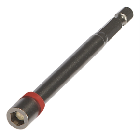 MALCO Magnetic Hex Chuck Driver | 1/4 inch power insert shank | Color Coded Red | 1/4 inch hex | 6-7/8 inch overall length | MSHXL-1/4