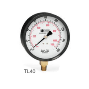 WEISS General Purpose Pressure Gauge | 4 in. Dial | 1/4 in. Bottom Connected | Range: 0-100 PSI | Service: Air/Water/Gas | TL40-100-4L