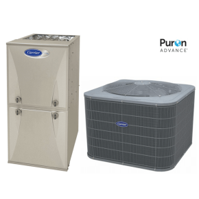 Carrier® Comfort™ 2.0 Ton 15 SEER2 1 Stage AC| R-454B|System Rated 17 SEER|w/59SC 80K 1 Stg. 96% Gas Furnace 17.5"W|Up/Down Flow -Position| 26SCA524 CVAVA3817XMA 59SC6A080M17--16