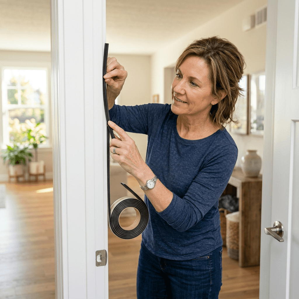 Home Sealing and Airflow Tips to Reduce Central AC Price | ExpressOverstock Sealing doors and windows to improve airflow and lower central AC price this summer